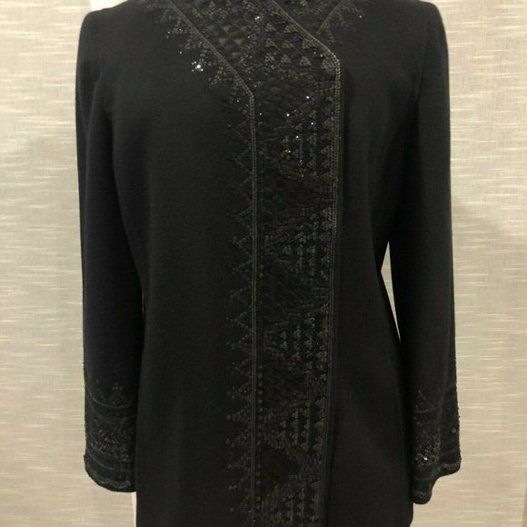 $3200 OSCAR DE LA RENTA Runway Rare Black Cashmere Jacket